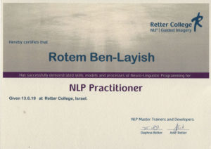 Rotem Ben-Layish NLP Practitioner Certificate
